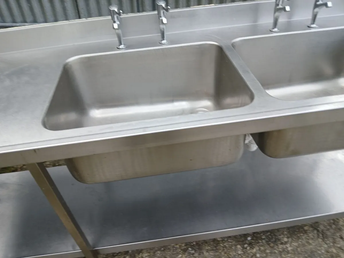 Staneless steel cabbinet double sink unit complete - Image 1