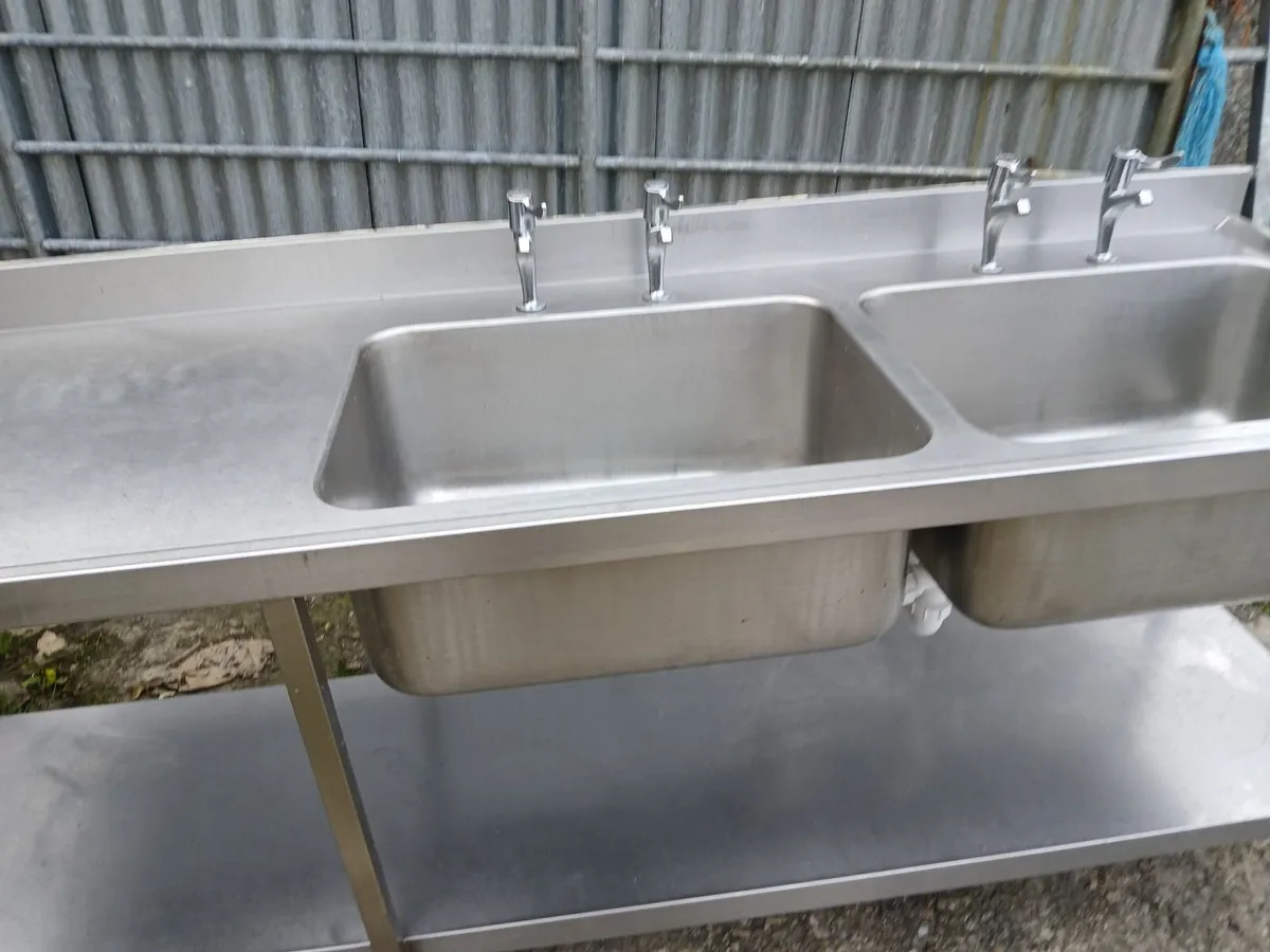 Staneless steel cabbinet double sink unit complete - Image 4