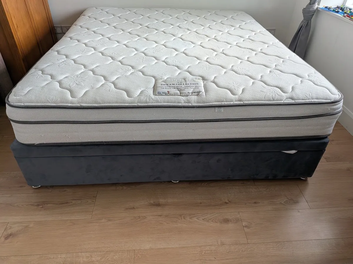Double bed Frame + Mattress Harvey Norman - Image 1