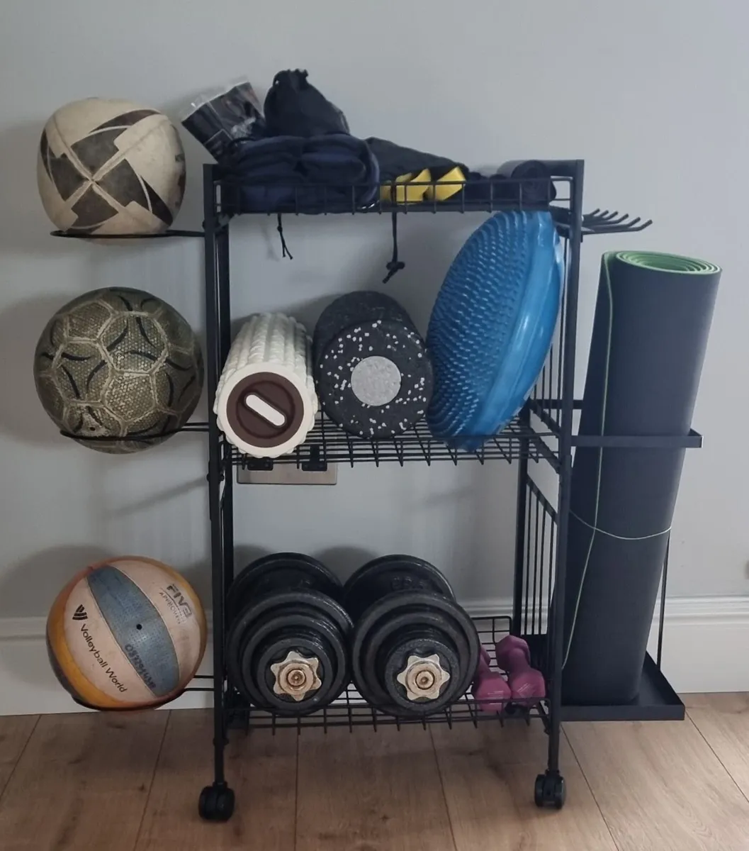 Gym Rack Organiser Storage Sport Equipment Fitness - Image 1