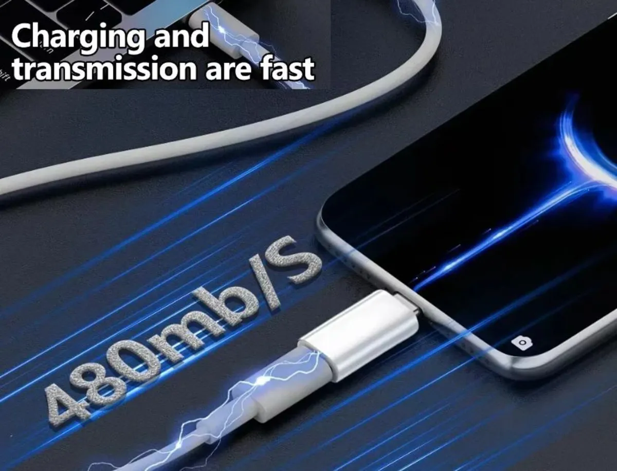 USB C to 8 Pin Adapter Fast Charging Data Sync - Image 3
