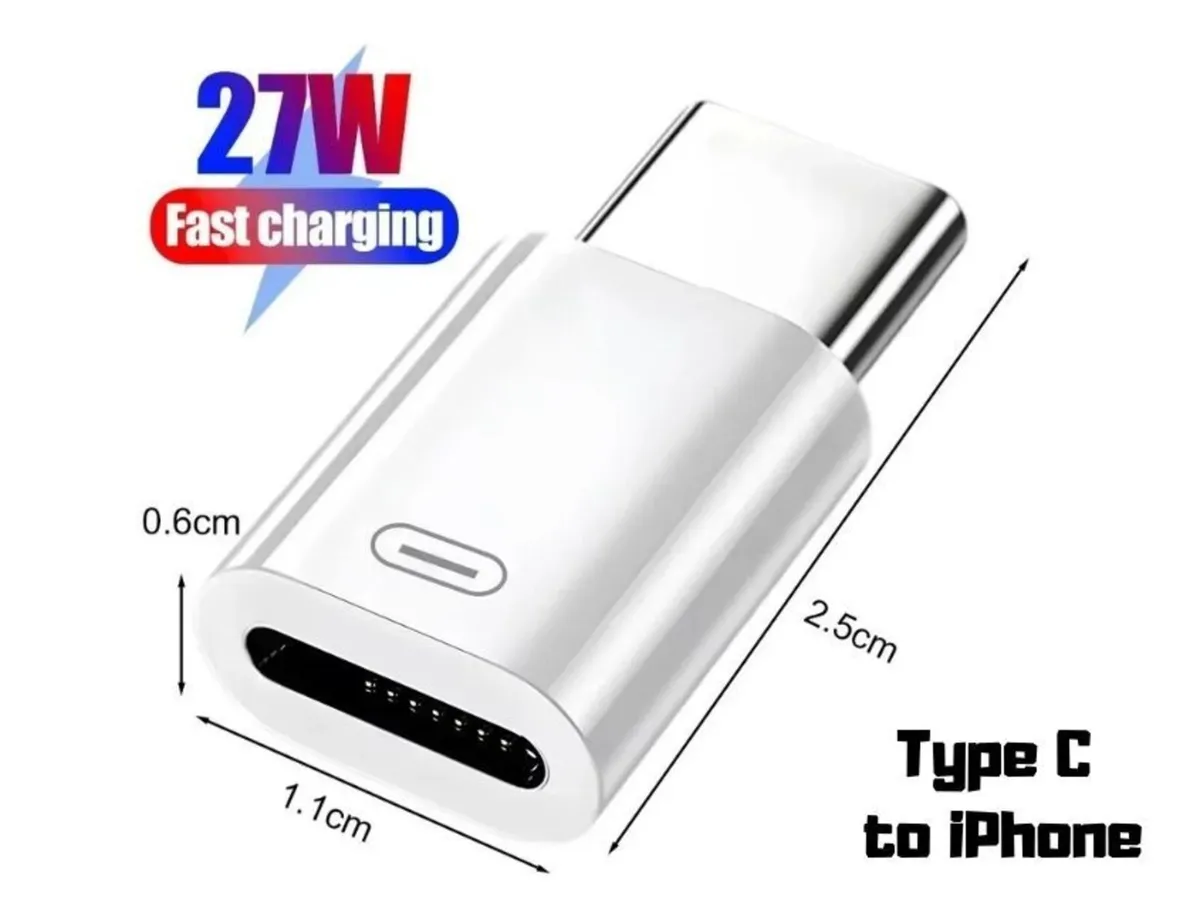 USB C to 8 Pin Adapter Fast Charging Data Sync - Image 1