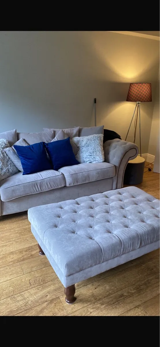2 seater sofa and footstool