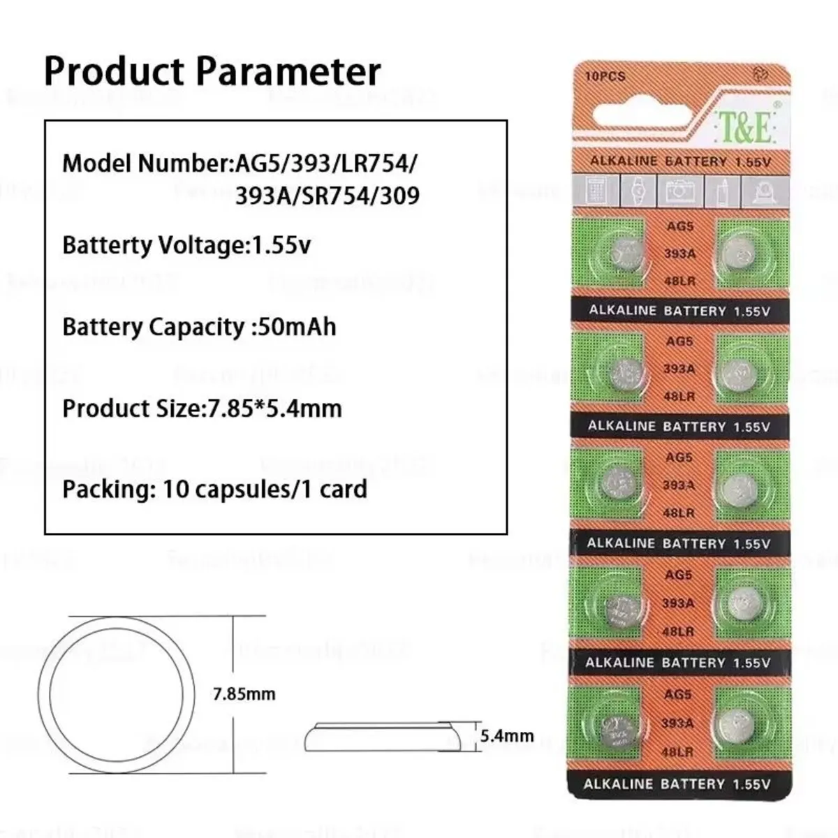 AG5 LR754 393 193 SR754SW Button Cell Batteries 10 - Image 2