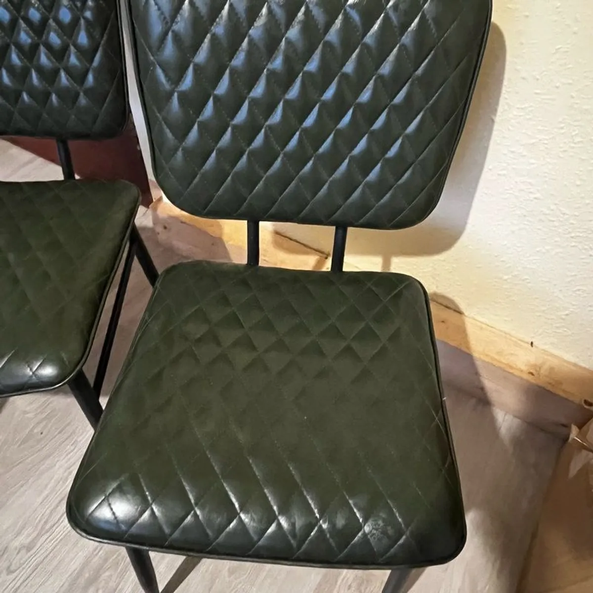 Cult furniture - green faux leather dining chairs - Image 2