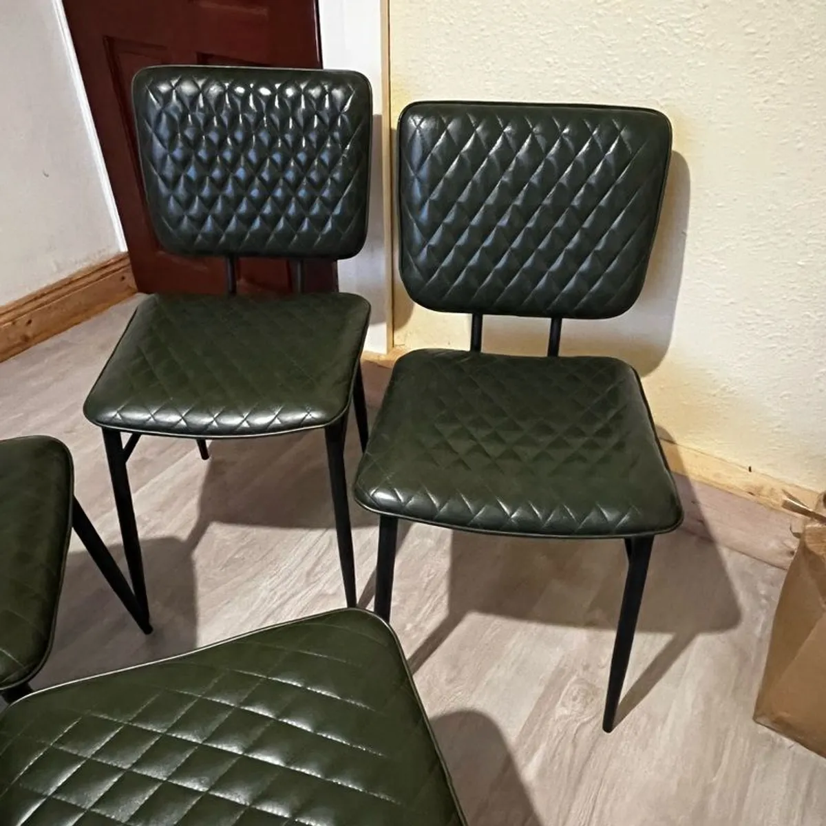 Cult furniture - green faux leather dining chairs - Image 3