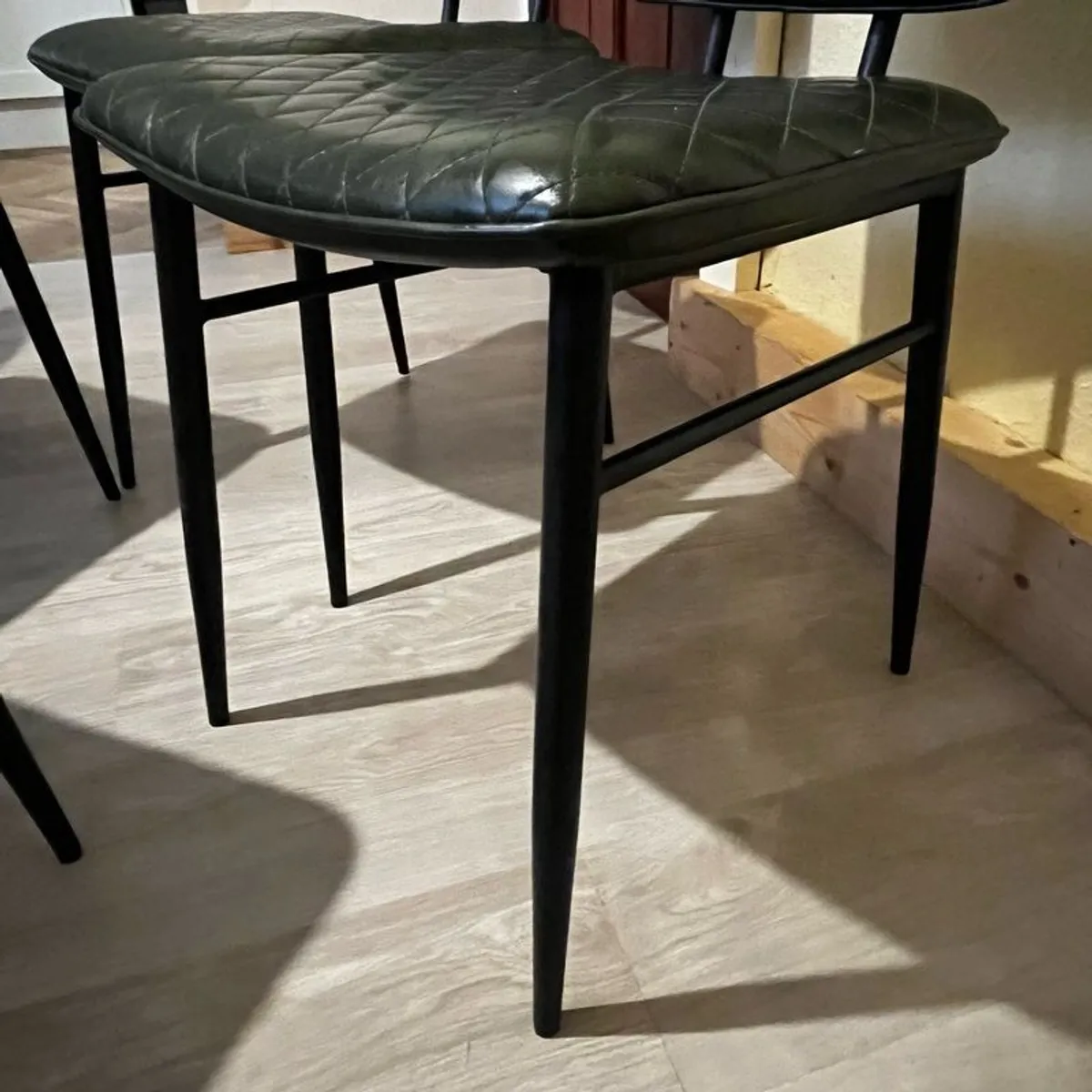 Cult furniture - green faux leather dining chairs - Image 4