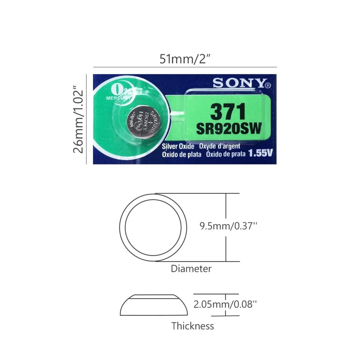 Sony AG6 LR920 371 SR920SW Button Cell Batteries 5 - Image 2
