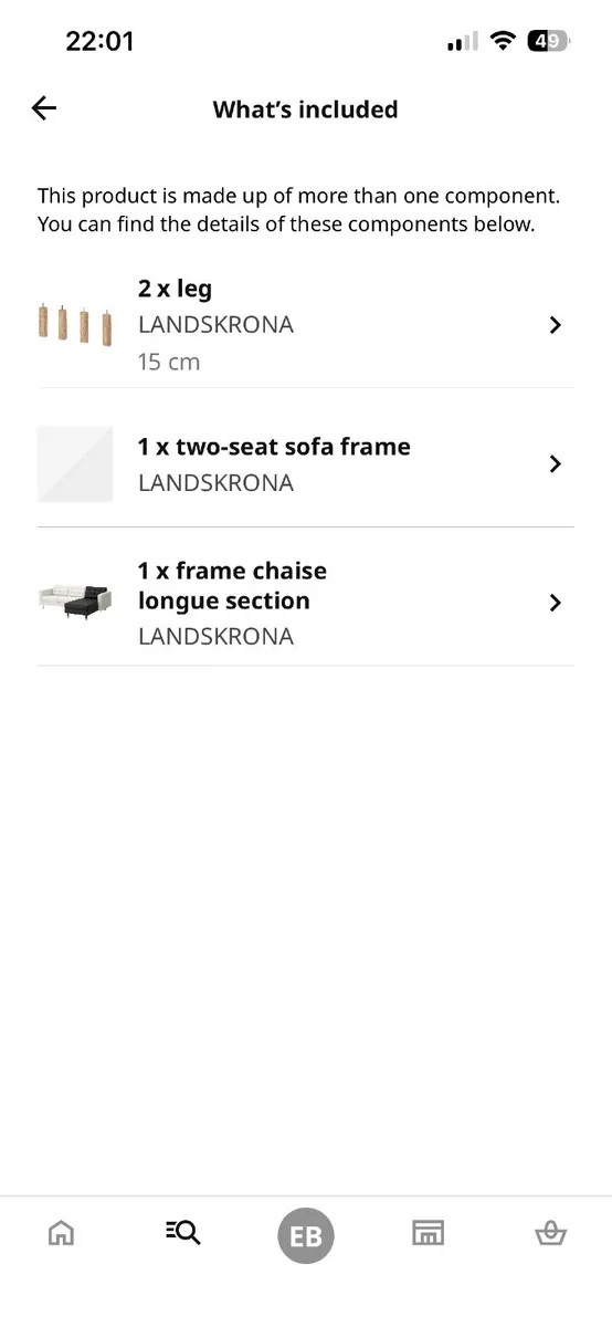 IKEA Landskrona three seater with chaise sofa - Image 2