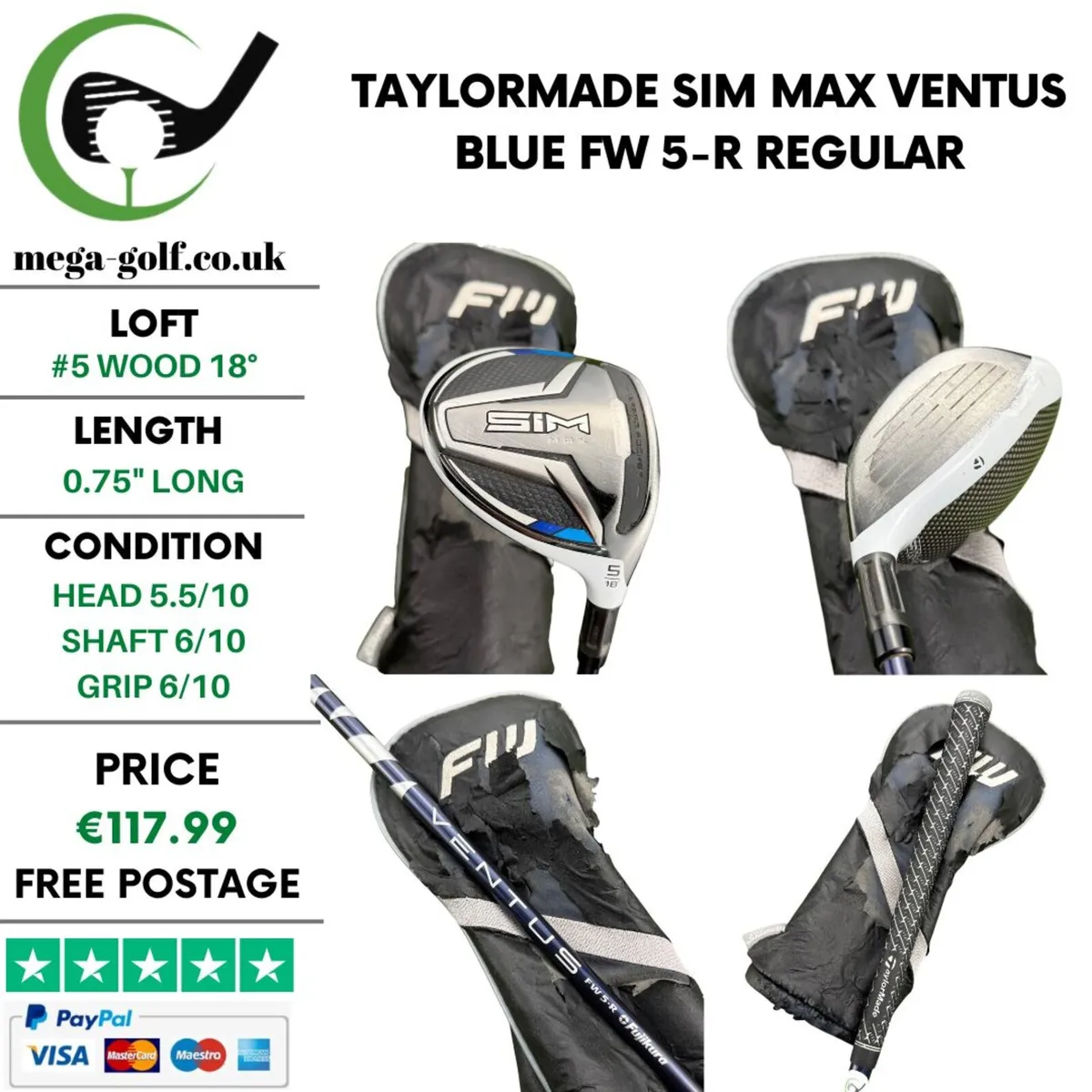 Taylormade Sim Max #5 Wood 18° / Regular - Image 1
