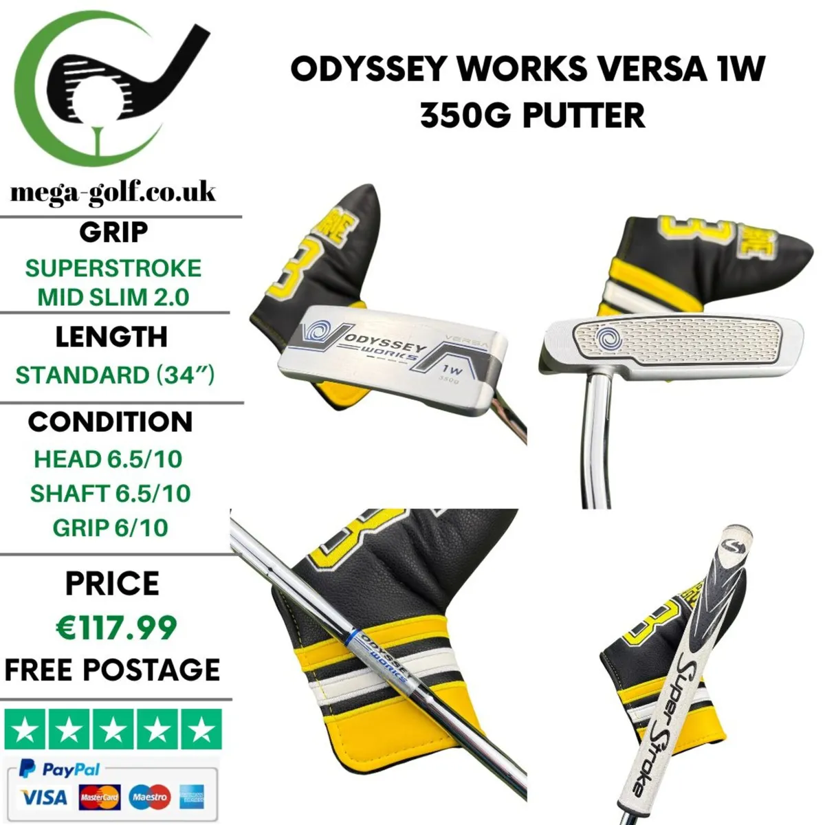 Odyssey Works Versa 1w 350g Putter / 34" - Image 1