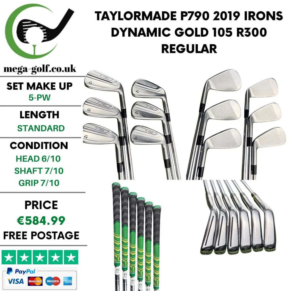 Taylormade P790 2019 Irons / 5-Pw / Regular - Image 1