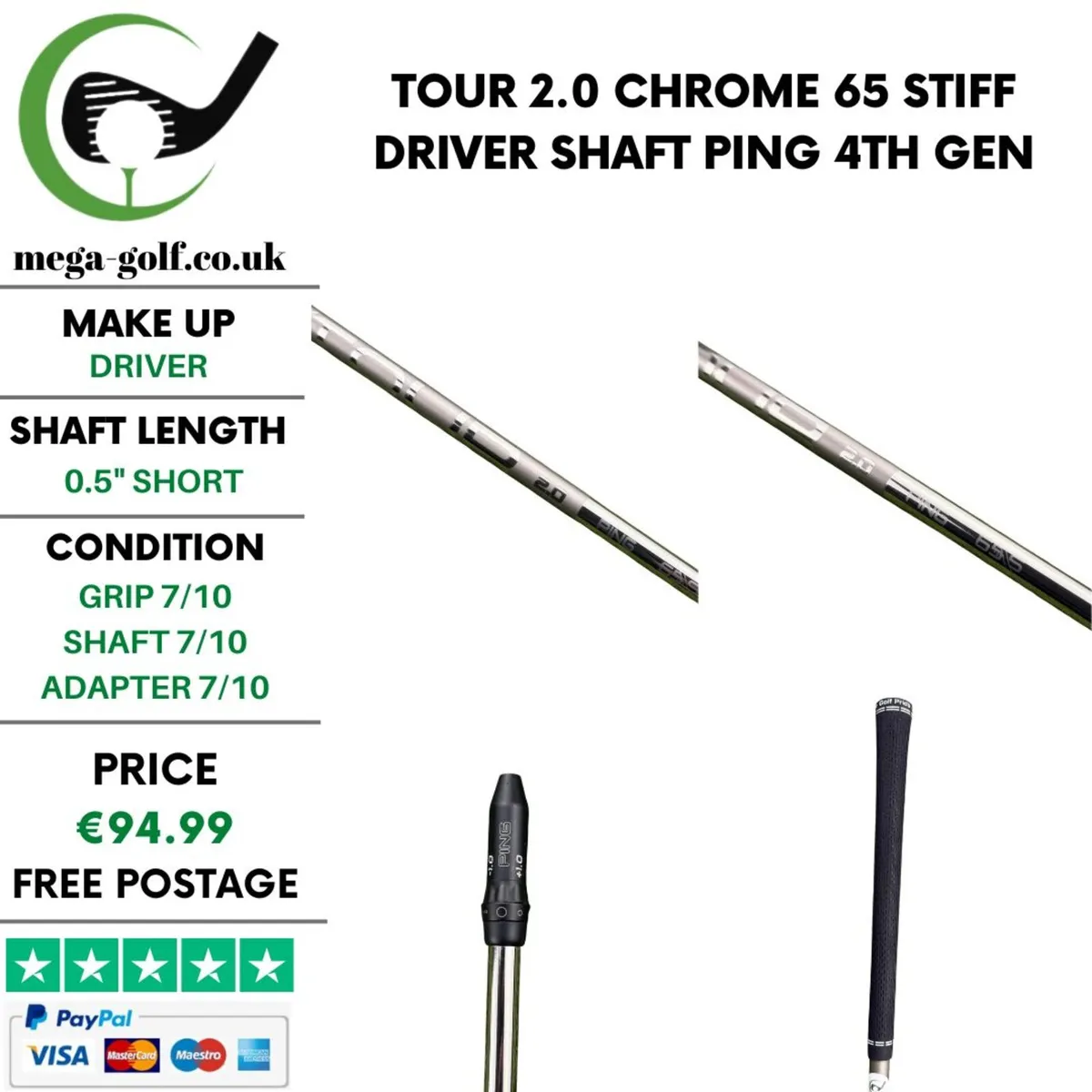 Tour 2.0 Chrome 65 Stiff Driver Shaft / Ping - Image 1