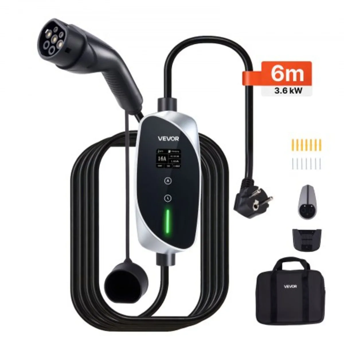 Mobile Wallbox, 3.6 kW 16A, Type 2 Portable EV Cha - Image 1