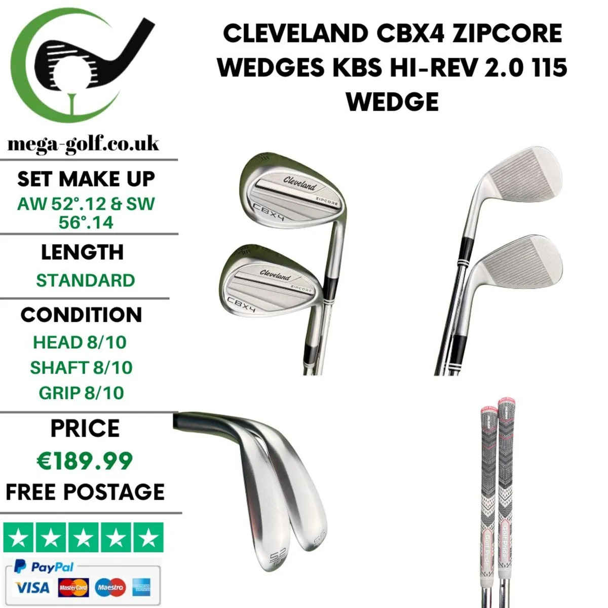 Cleveland CBX4 Zipcore Wedges Aw 52° & Sw 56° - Image 1