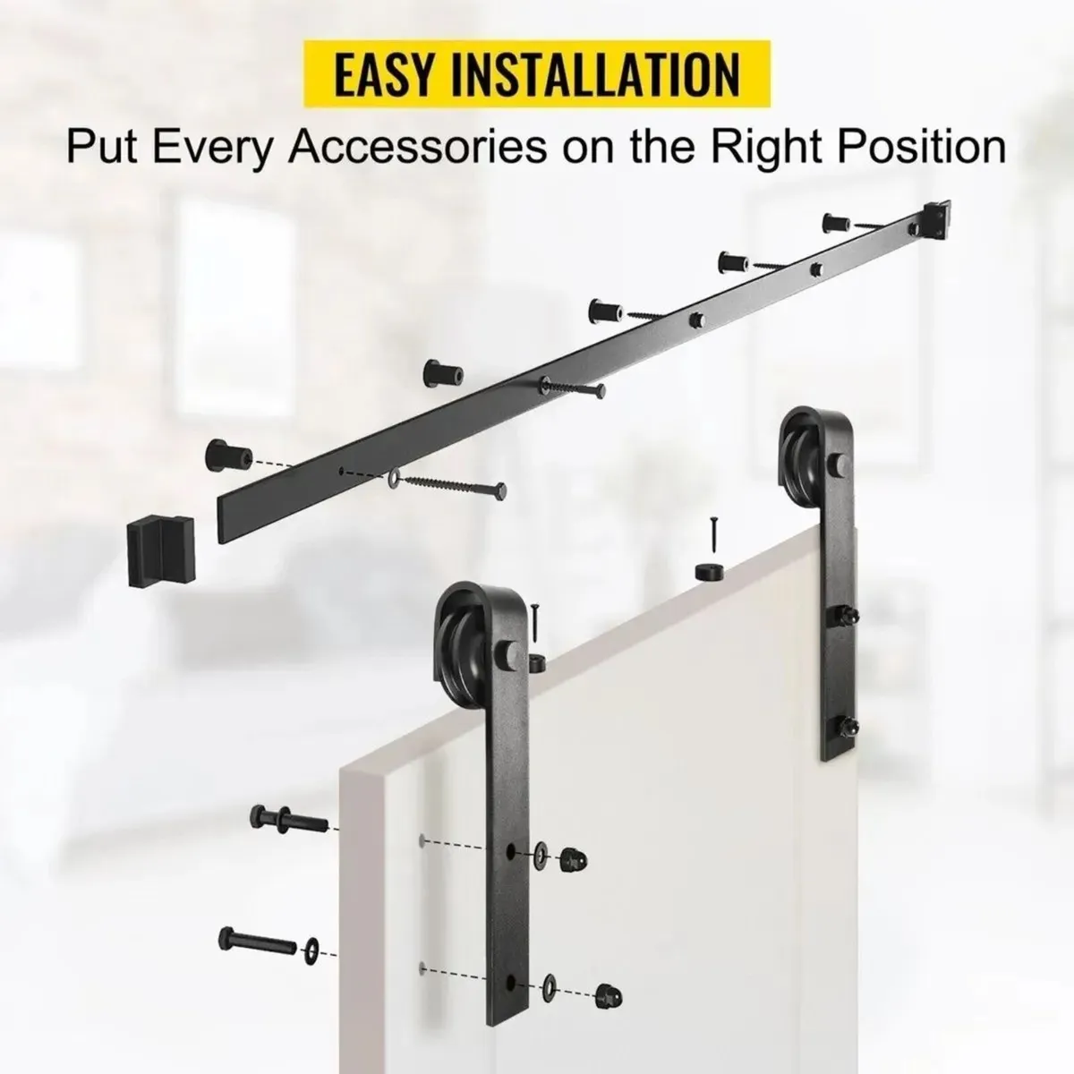 Sliding Barn Door Hardware Kit, 12FT Barn Door Kit - Image 3