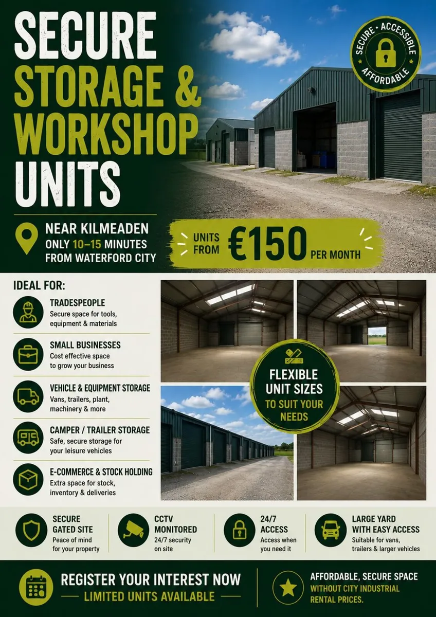 Secure Storage Units – Near Kilmeaden