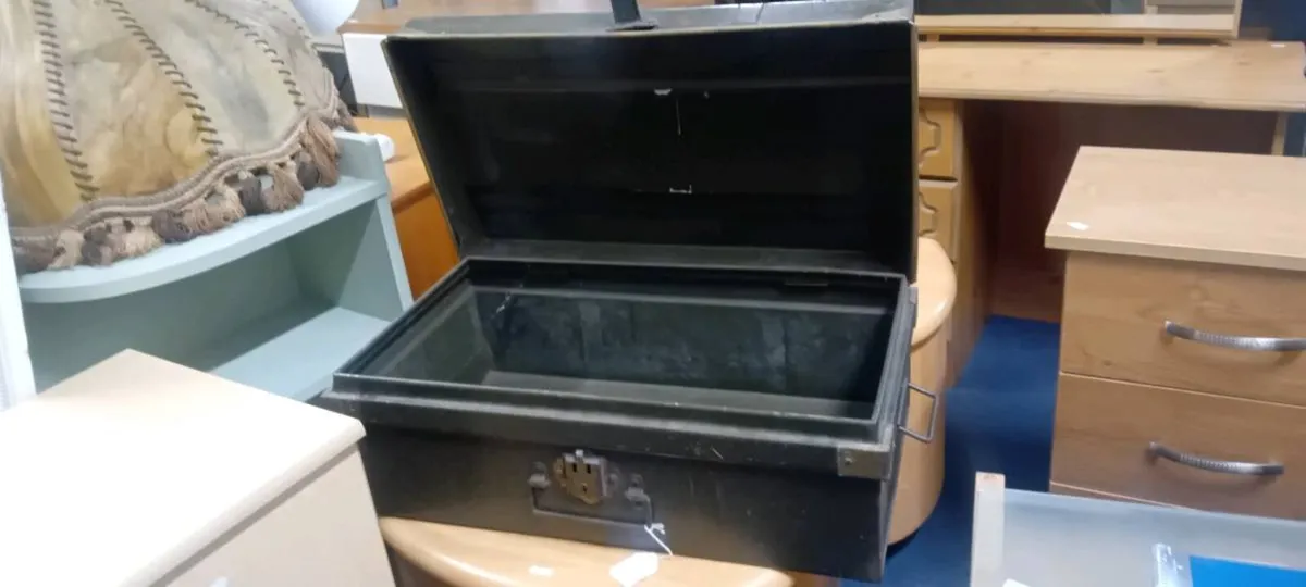 Vintage Metal Military Trunk - Image 2