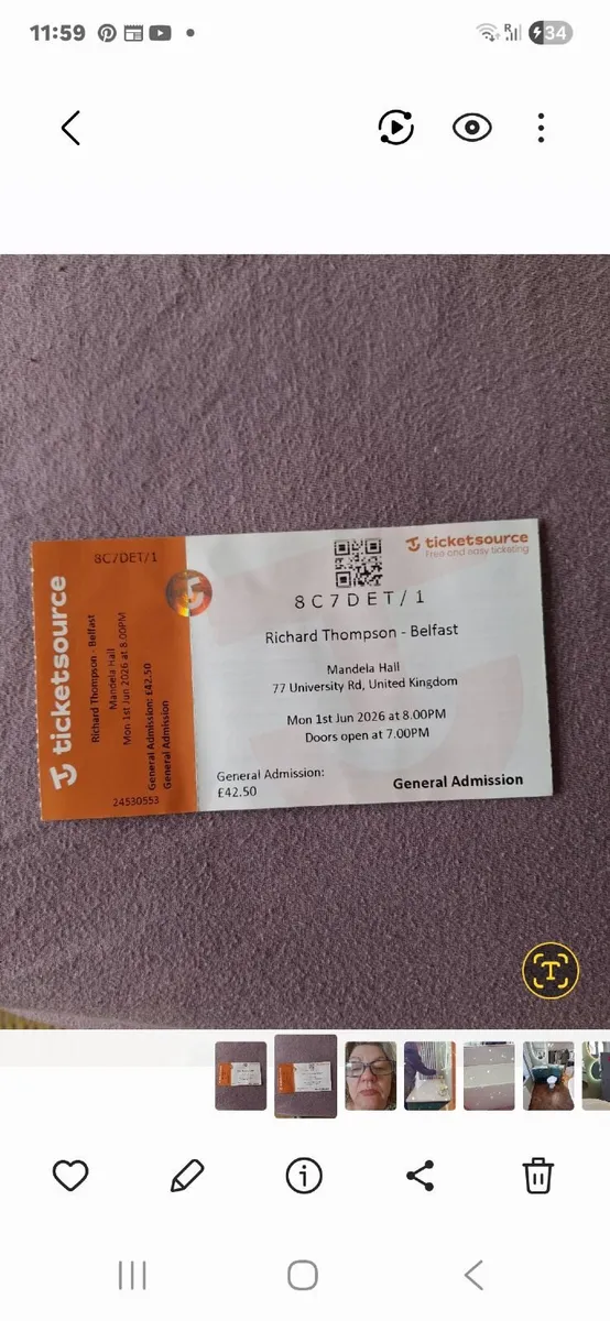 Concert tickets Richard Thompson - Image 1