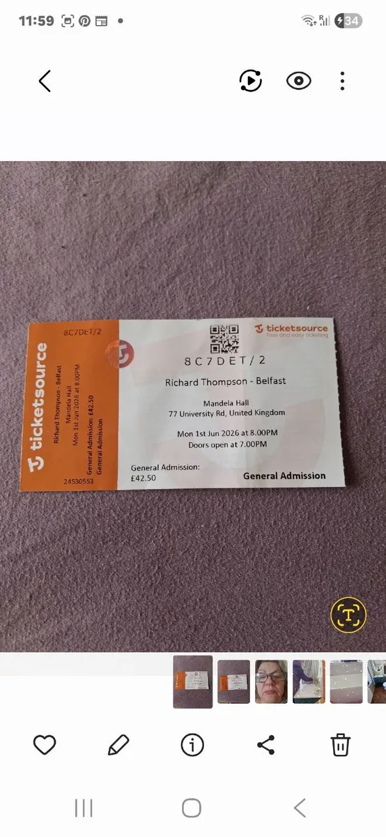 Concert tickets Richard Thompson - Image 2