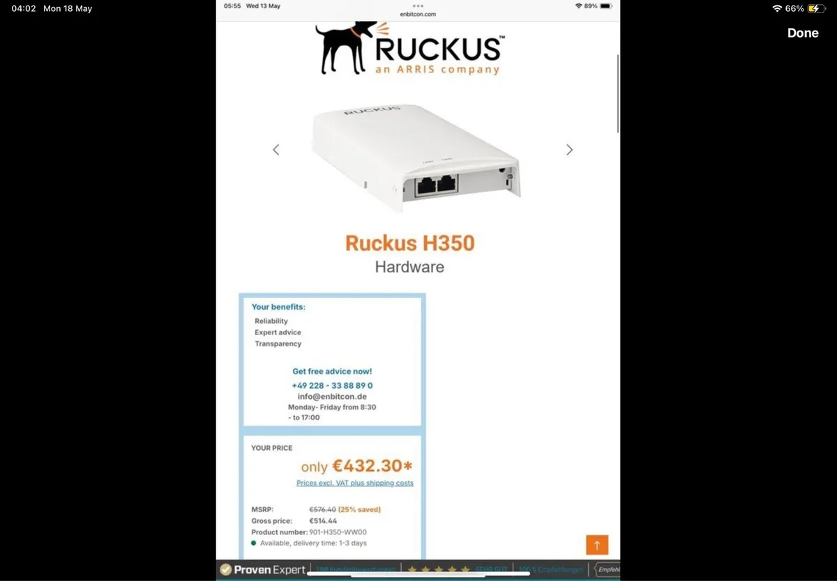 POE Wireless access point Ruckus H350 - Image 2