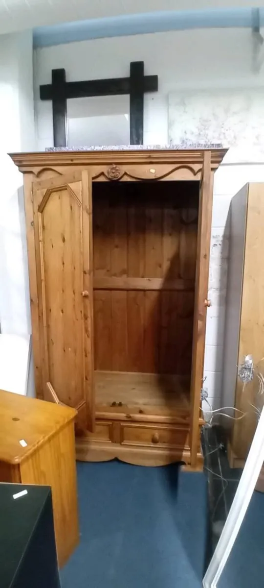 Large Solid Pine Decorative Wardrobe - Image 3