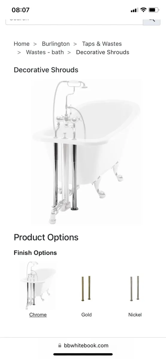 Burlington chrome bath shrouds new - Image 1
