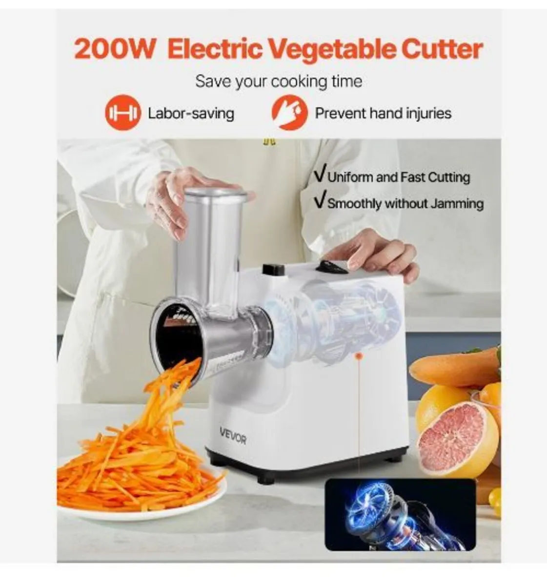 Electric Cheese Grater Salad Maker, 200W - Image 3