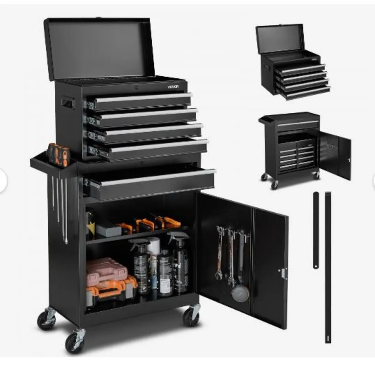 Rolling Tool Chest, 2-in-1 Design, 5 Drawers Tool - Image 1