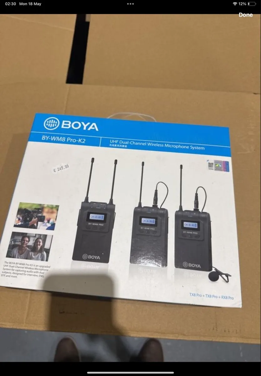 UHF Dual Channel Wireless Microphone System - Image 1