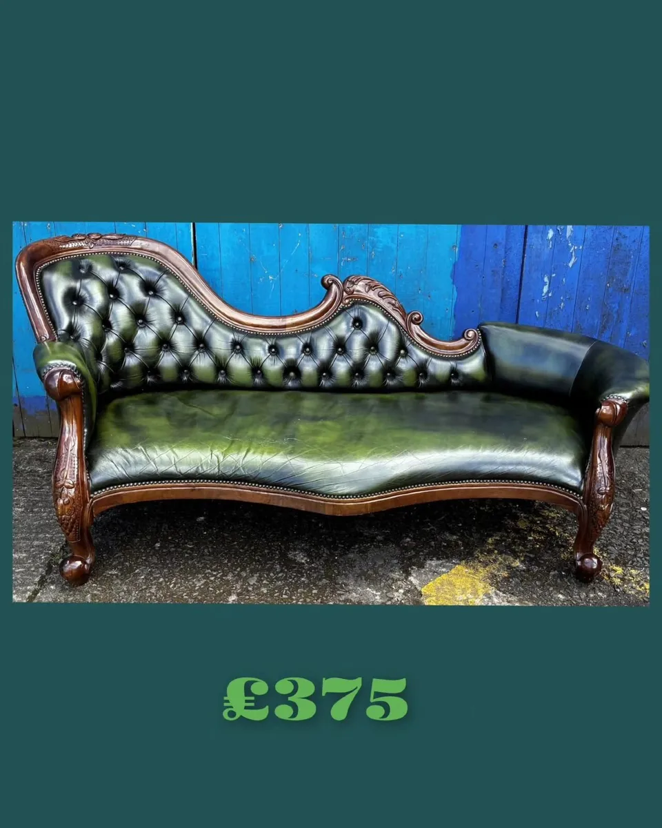 Green Leather 6 Piece Suite - Image 2