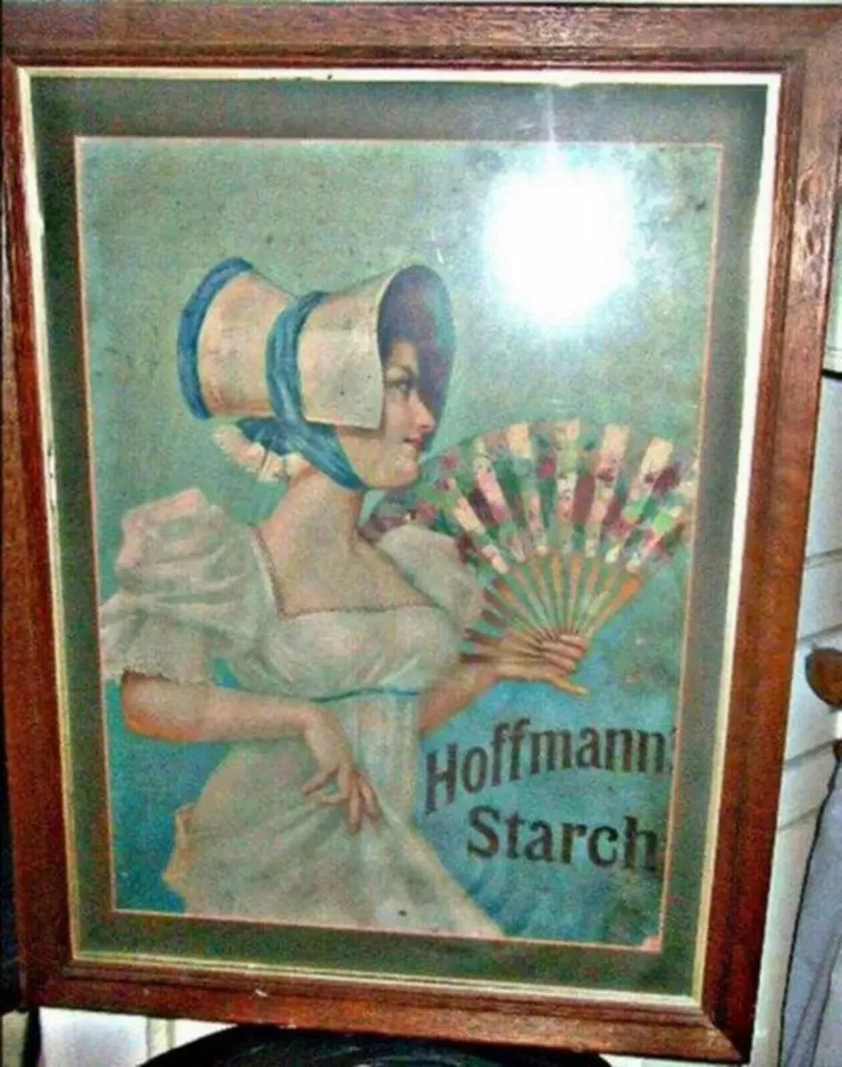 Large Vintage Framed Hoffman Starch Advertisement - Image 2