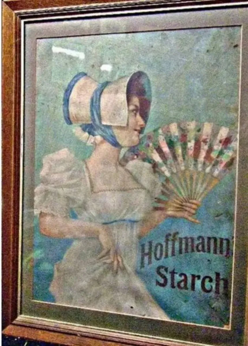 Large Vintage Framed Hoffman Starch Advertisement - Image 1