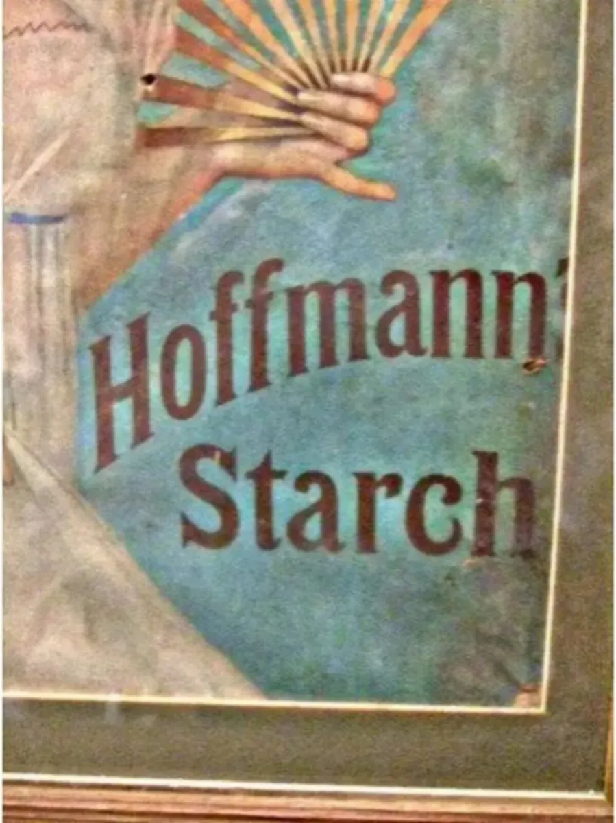 Large Vintage Framed Hoffman Starch Advertisement - Image 4