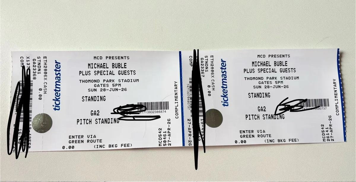 2x Michael Buble standing tickets Thomond Park