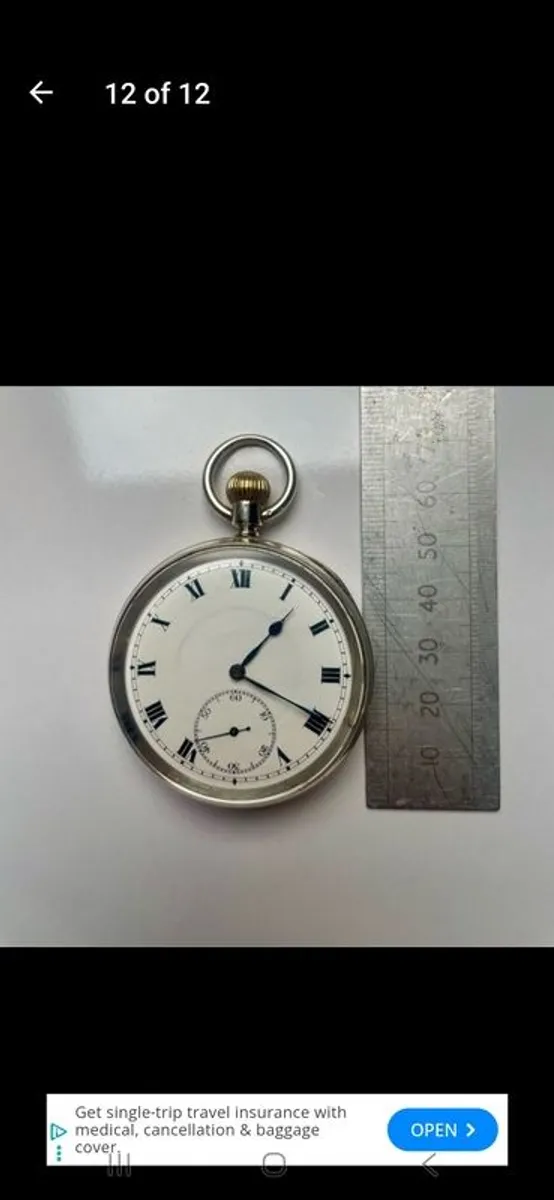 vintage silver pocket watch - Image 2