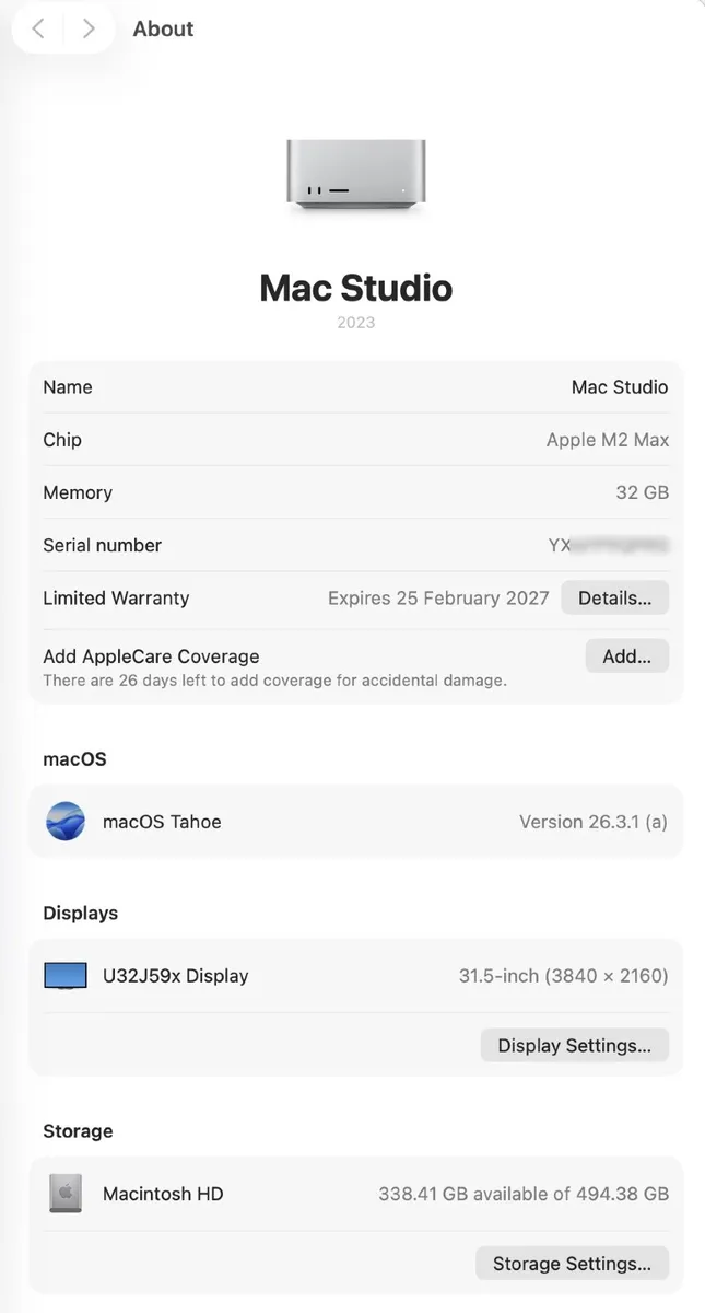 Apple Mac Studio M2 with AppleCare - Image 3