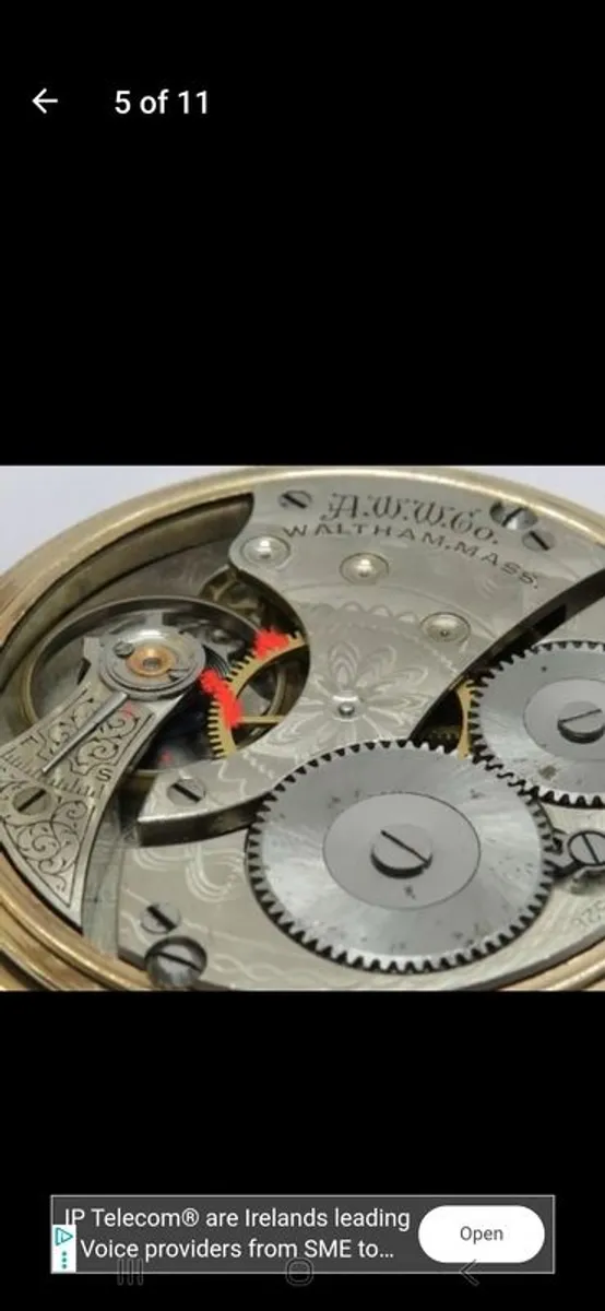 Waltham gold full hunter pocket watch - Image 4