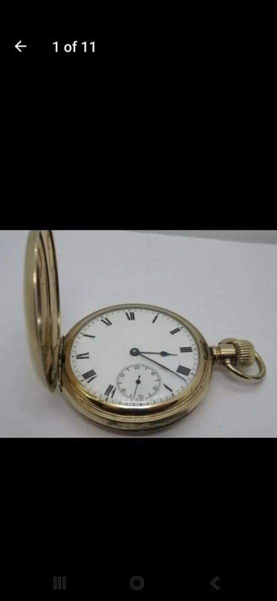Waltham gold full hunter pocket watch - Image 1