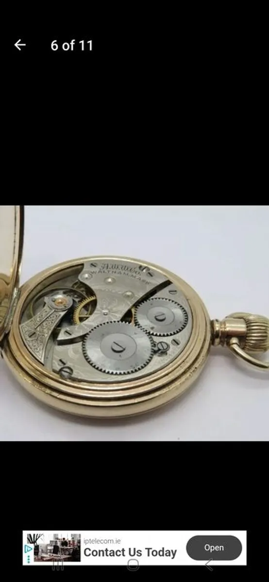 Waltham gold full hunter pocket watch - Image 2