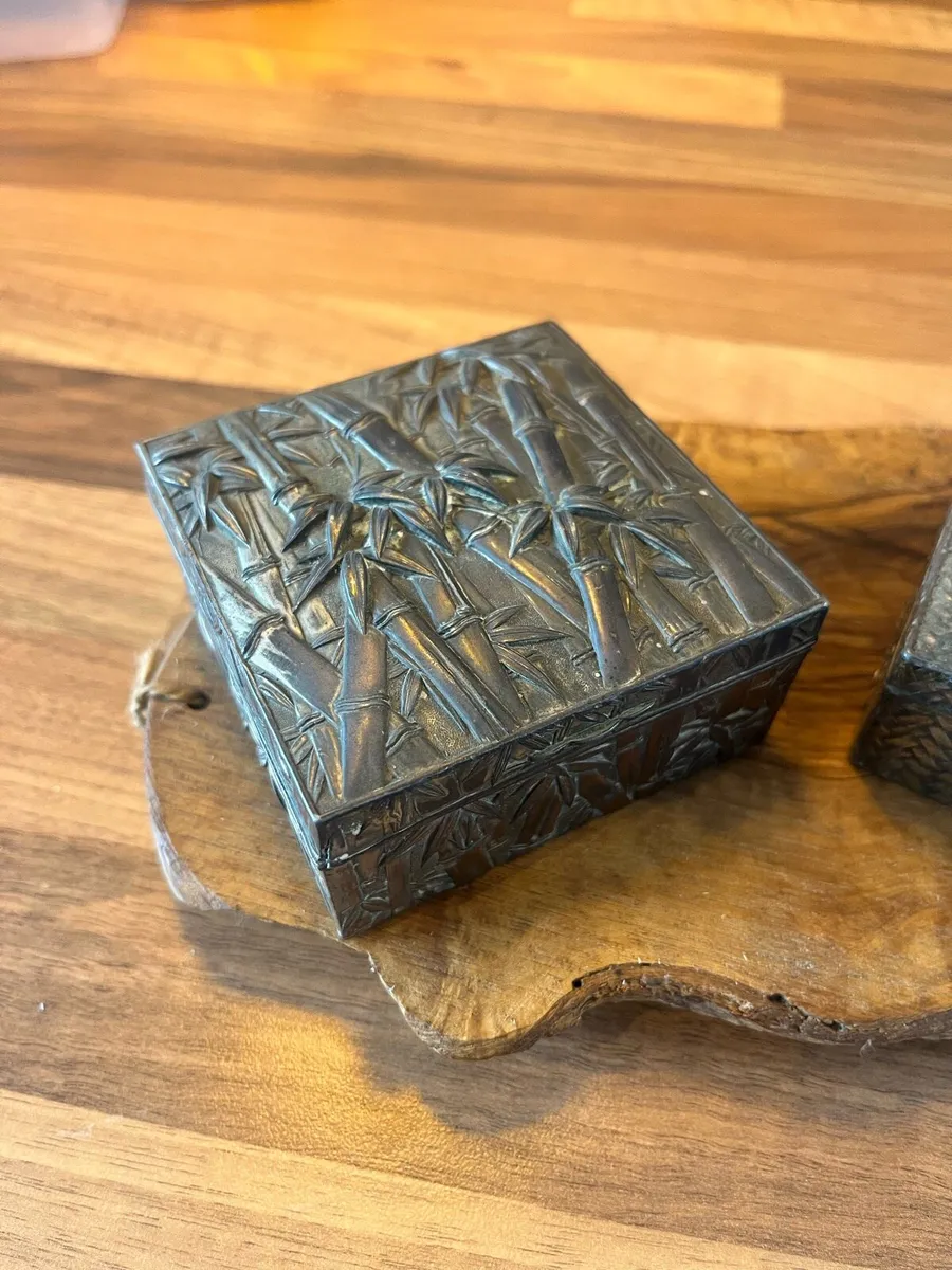 Antique Japanese Antimony Ware Trinket Boxes - Image 3