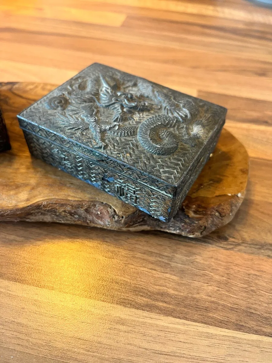 Antique Japanese Antimony Ware Trinket Boxes - Image 4