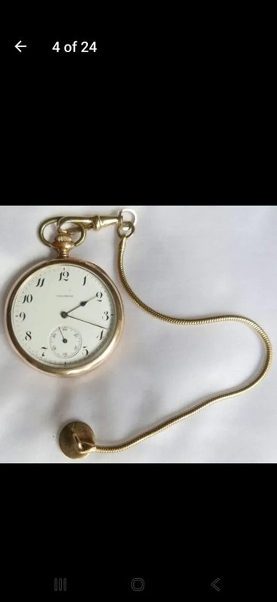 Antique waltham gold plated pendant pocket watch - Image 3