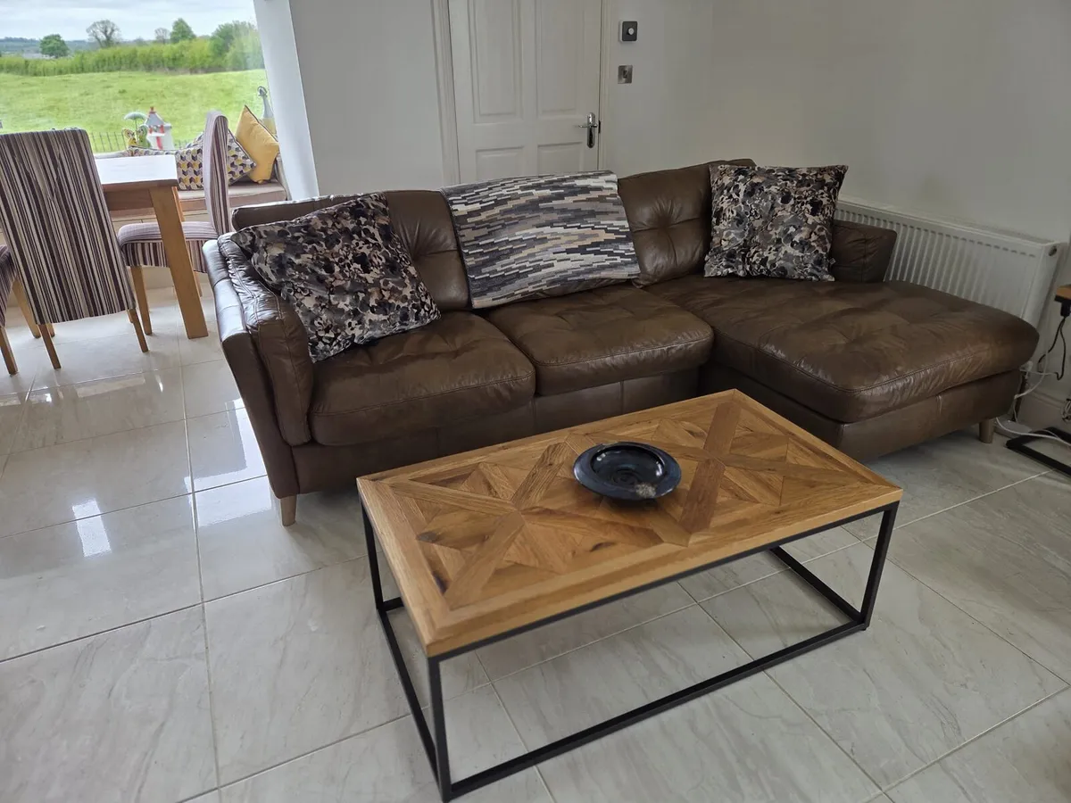 Genuine Leather Sofa - like new - Image 1