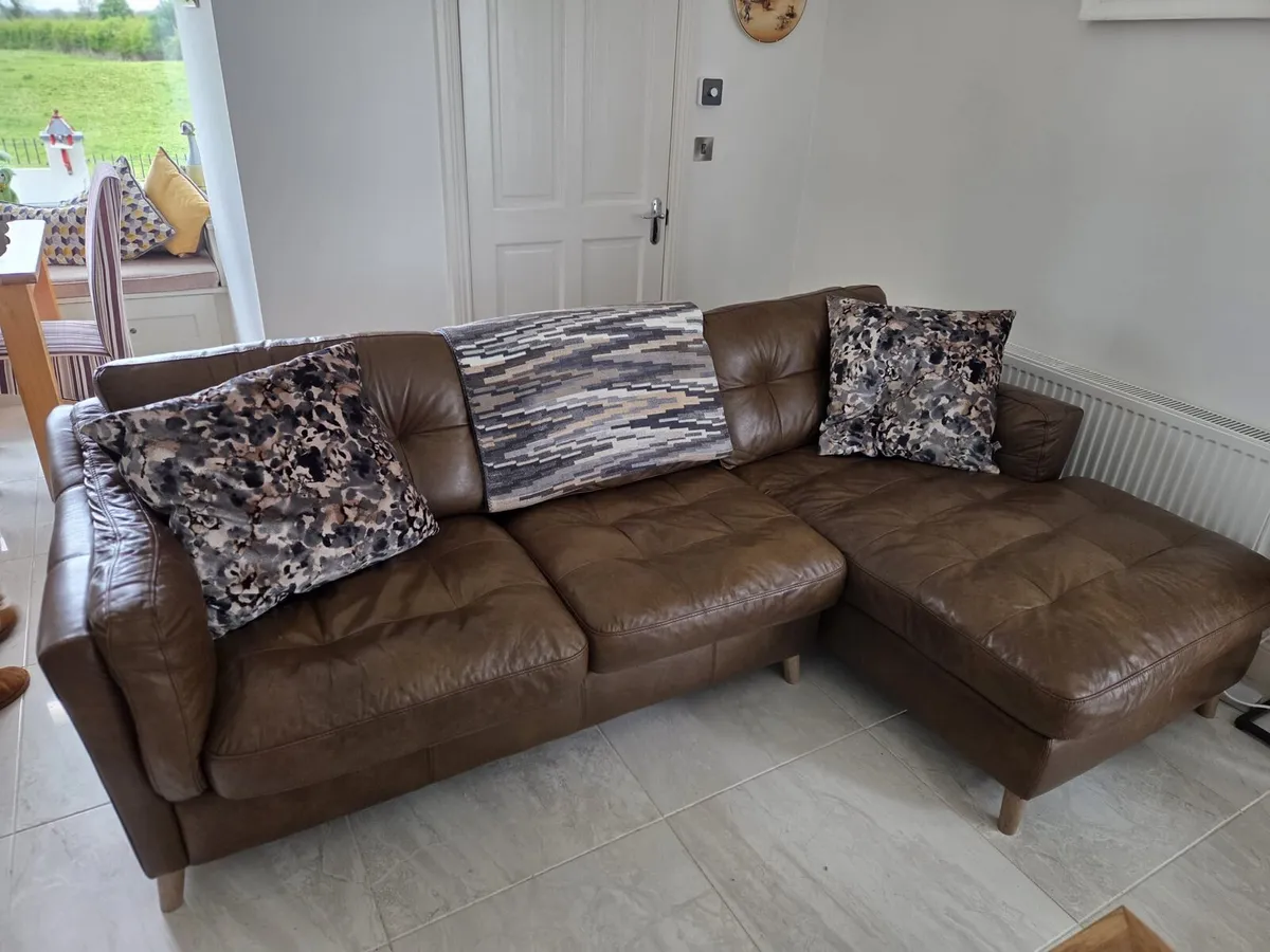 Genuine Leather Sofa - like new - Image 4