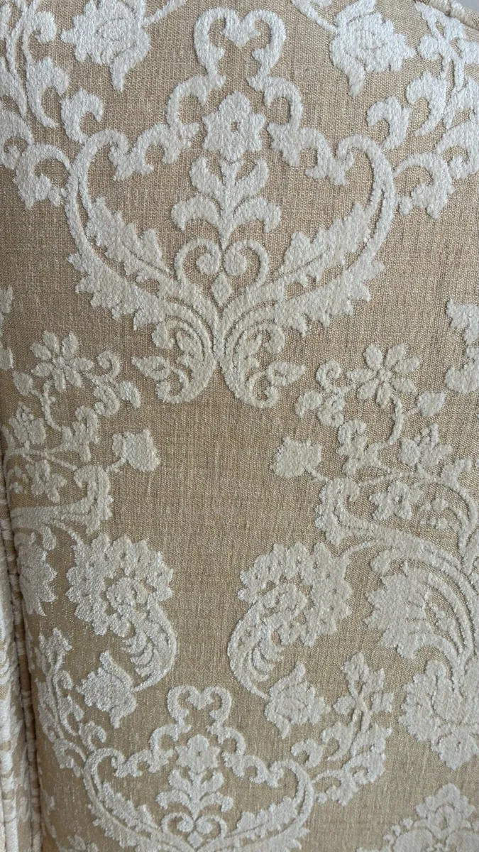 Gold and Cream 3 Seater Sofa - Image 2