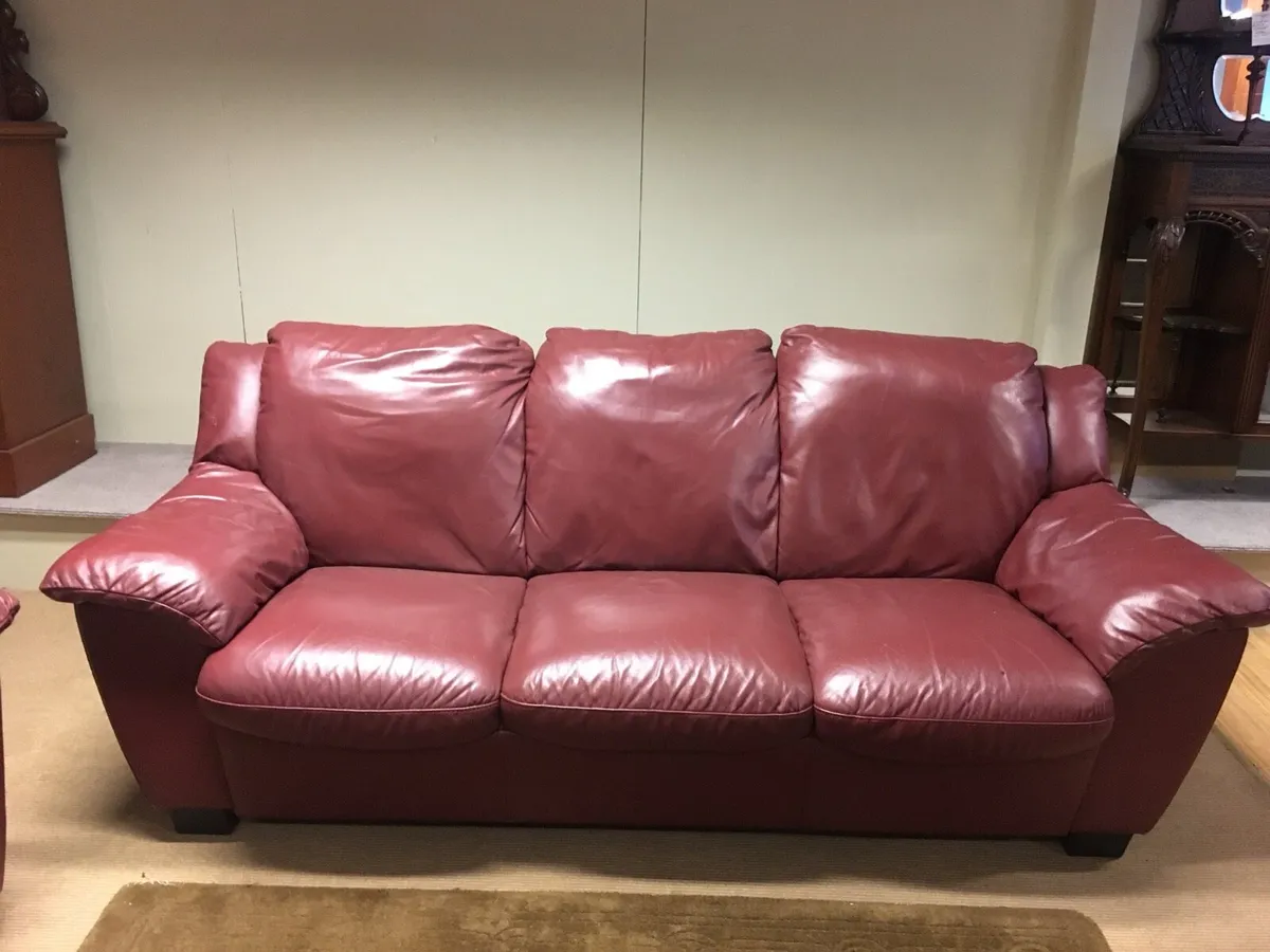 Leather Sofa & Armchair - Image 3