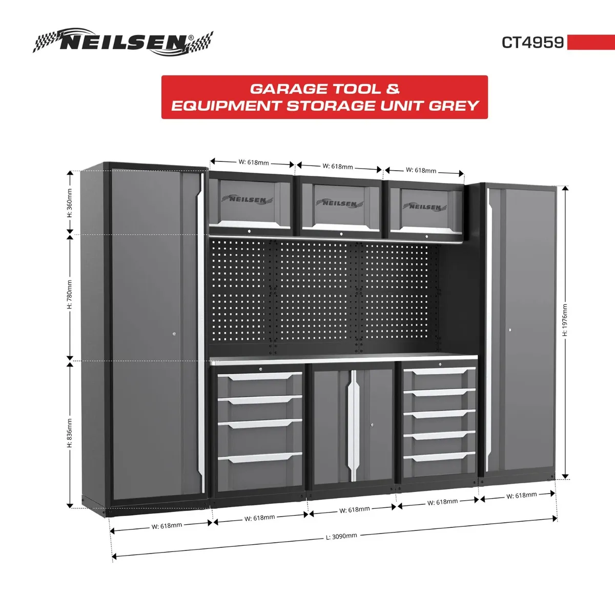 Garage Storage System - Grey - Image 2
