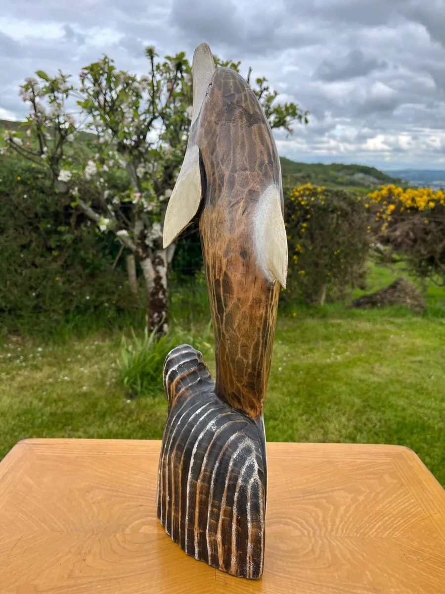 Wooden Dolphin Sculpture 50cm in height - Image 3