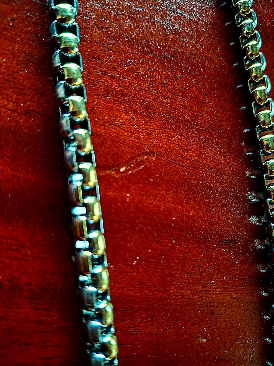 Title ​Men’s Heavy Two-Tone Rounded Box Link Chain - Image 1